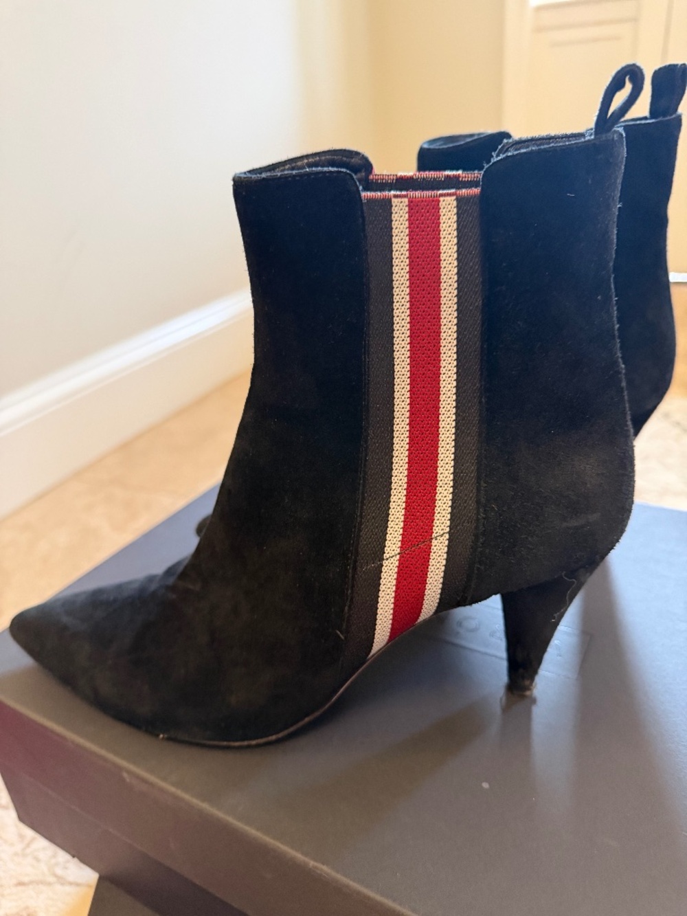 Veronica Beard black suede booties
